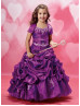 Beaded Luxury Organza Lace Flower Girl Dress With Cape